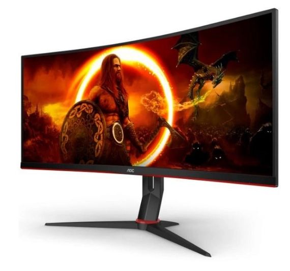 Монiтор 34" AOC CU34G2XP/BK Black/Red | Зображення 2
