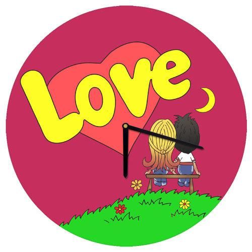 Годинники настінні круглі, 36 см Love червоні (CHR_O_17LV004)