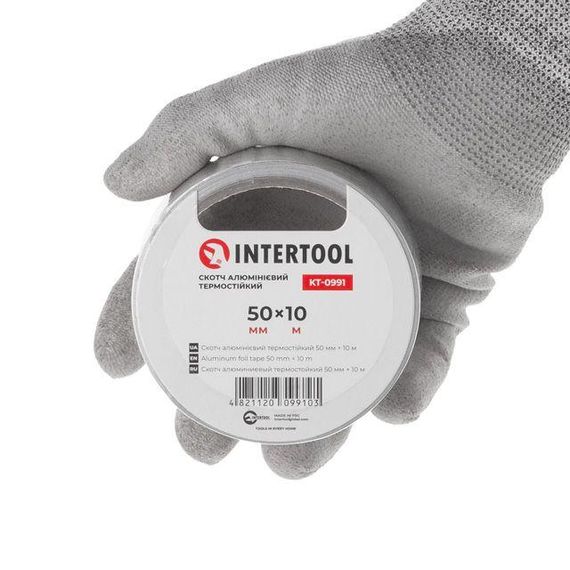 Скотч алюмінієвий термостійкий 50 мм*10 м. INTERTOOL KT-09911 | Зображення 2