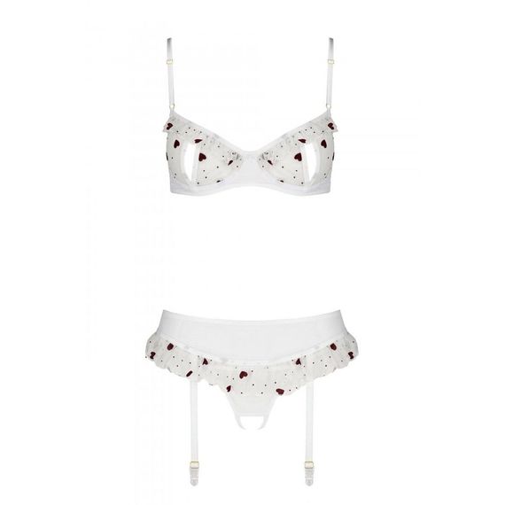 Сексуальний комплект з поясом для панчіх LOVELIA SET white L/XL - Passion, 2XL/3XL | Зображення 4