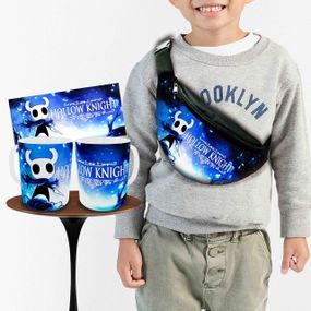 Набір: дитяча сумка-бананка+кружка Hollow Knight 32х15см, бананка для хлопчика через плече на подарунок (00883)