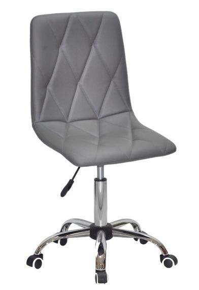 Стул с регулировкой высоты на хромированной крестовине с колесами Melvin (Fred) CH-Office Ø 570 мм экокожа цвет серый 701 | Зображення 7