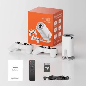 Проєктор відеоігровий із джойстиками + пульт керування Android Projector HA-199 Білий