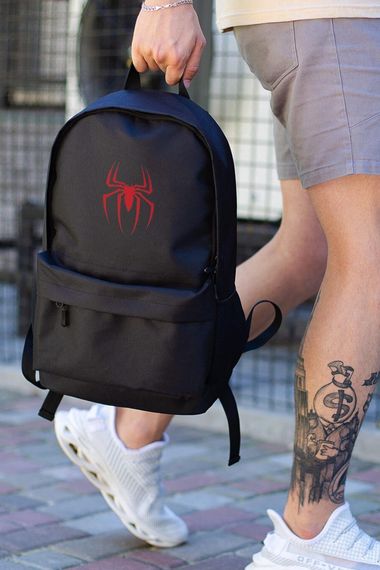 Повсякденний рюкзак шкільний для хлопчика/дівчинки Without з принтом Людина-Паук Black