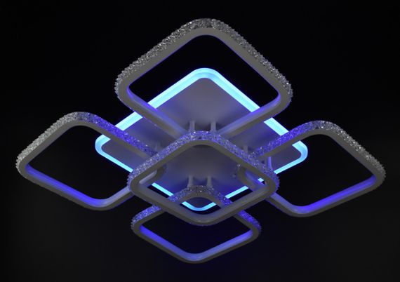Люстра світлодіодна стельова LED світильник для квартири на стелю лед 26320 Білий 12х55х55 см. | Зображення 6