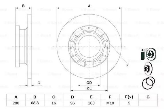 Диск гальмівний FORD AUSTRALIA, BOSCH (0986479401) | Зображення 4