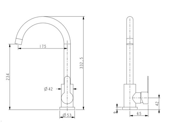 Змішувач для кухні Brinex Pure 015F U-образний Graphite BRIPUR015FGRP | Зображення 1