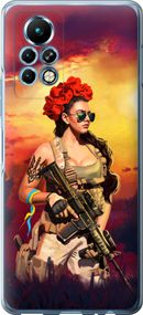 Чехол на Infinix Note 11 Pro Украинка с оружием "5316u-2865-17620"