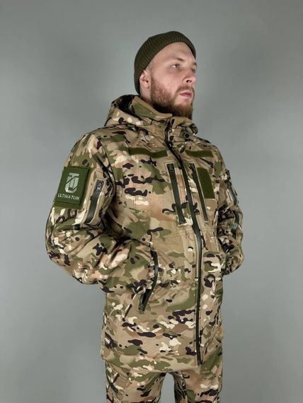 Куртка зимняя тактическая Ultimatum Soft Shell Мультикам на стеганной подкладке | Зображення 2