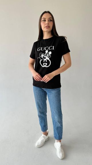 Жіноча футболка Gucci чорна | Зображення 4