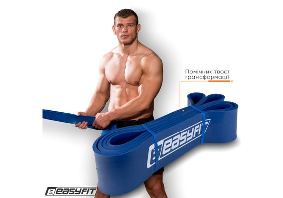 Гумова петля-еспандер Easyfit Origin 50-110 кг гумка для підтягувань, фітнесу та тренувань Синя (EF-1881-BL)