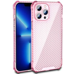 Чохол TPU Ease Carbon color series для Apple iPhone 13 Pro Max (6.7") Силікон, Розовый / Прозрачный