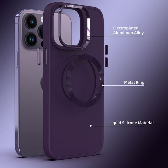 TPU чехол Bonbon Metal Style with MagSafe для Apple iPhone 13 Pro Max (6.7") Фиолетовый / Dark Purple | Зображення 1