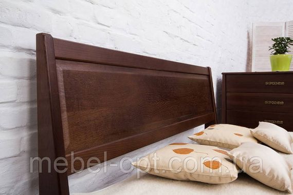 Кроти двоспальна дерев'яна Сіті без поні 160х200 з фінленкою, колір темного горіха | Зображення 3