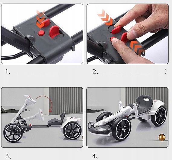 Дитячий електрокарт Spoko SP-V17 6V 4,5Ah з пультом білий для дітей 3-8 років (42412107) | Зображення 3