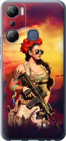 Чехол на Infinix Hot 20i Украинка с оружием "5316u-2964-17620"