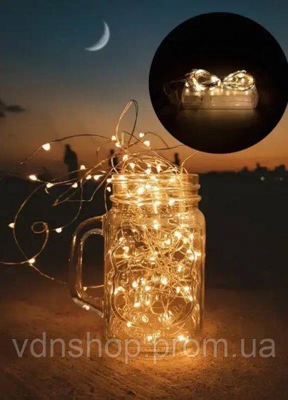 Гірлянда світлодіодна нитка роса 3м на батарейках 3 шт AAA білий колір білий Gold | Зображення 5