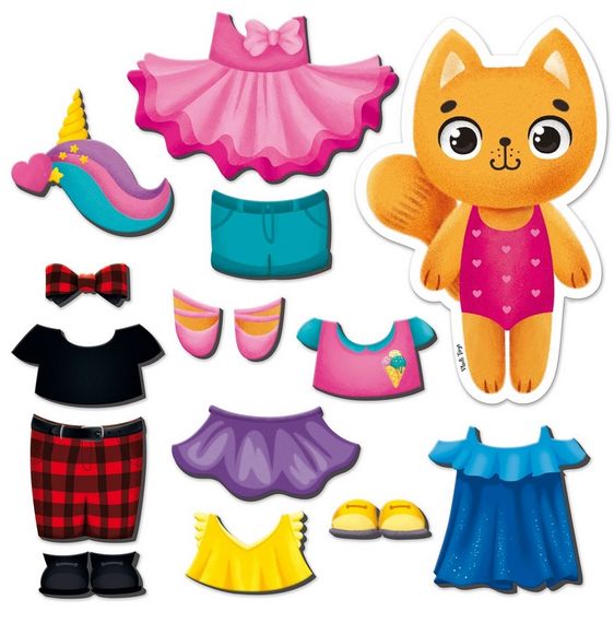 Магнитная игра-одевашка "Кошечка" VT 3204-34 Vladi Toys, в пакете (4820234763450) | Зображення 1