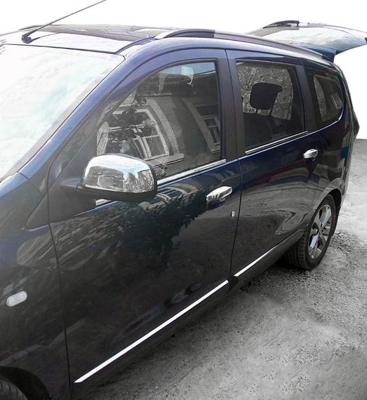 Накладки на дзеркала (2 шт., нерж.) OmsaLine - Італійська нержавійка для Dacia Lodgy 2013-2024 рр