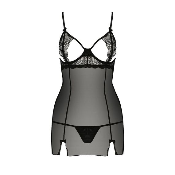 Прозора сорочка приталена QUENTRIS CHEMISE black L/XL - Passion Exclusive, трусики | Зображення 4