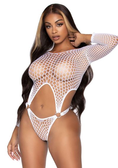 Еротичне боді Leg Avenue Top bodysuit with thong back White sexstyle