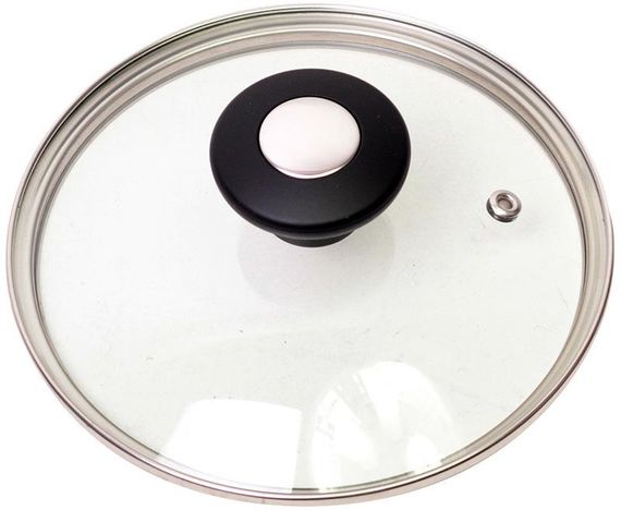 Кришка скляна Kamille Dominica Black Ø16см | Зображення 1