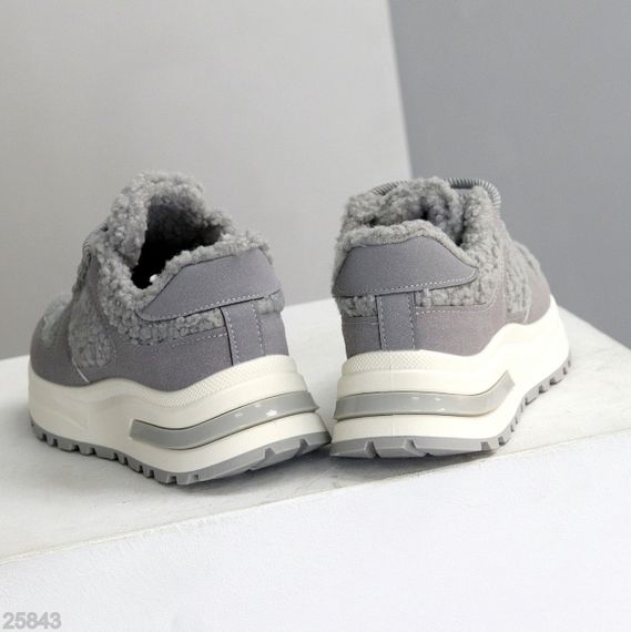 Молодежные теплые очаровательные серые кроссовки шок-цена | Зображення 7