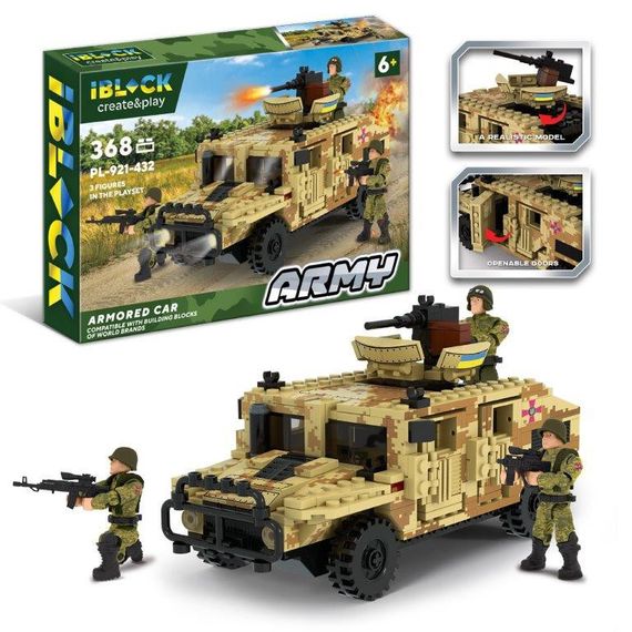 Конструктор дитячий для хлопчиків Військовий джип Iграшка-конструктор для хлопчиків від 6 и років