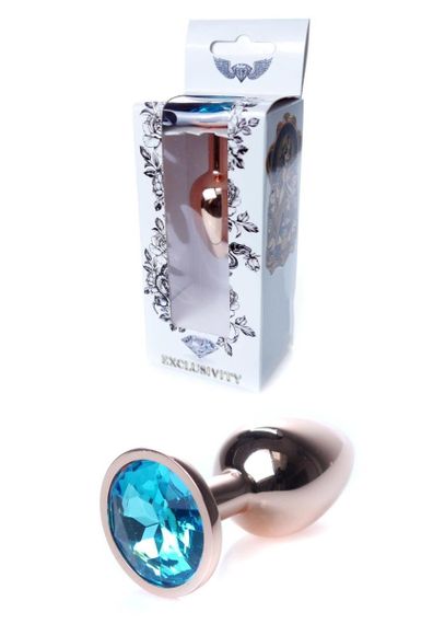 Анальная пробка - Jewellery Red Gold Plug Light Blue Sex Aura