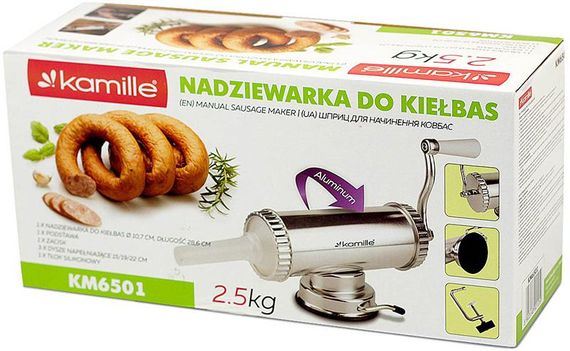 Шприц для наповнення ковбас Kamille 2.5кг з 3-ма насадками | Зображення 6