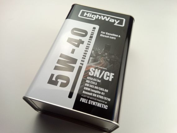 Олива моторна 5W-40 синтетична HighWay SN/CF 4 л | Зображення 1