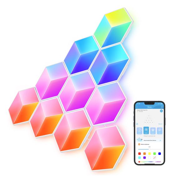 Набір настінних світильників Govee  H6066 Glide Hexa Pro LED Light Panels 10шт RGB Білий (H6066302) | Зображення 3