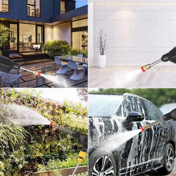 Акумуляторна мийка високого тиску в кейсі + акумулятор 30V / Бездротова міні мийка для авто / Розпилювач води для мийки автомобіля | Зображення 1