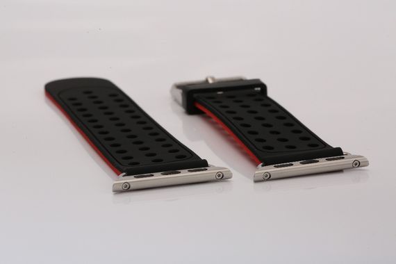 Подвійний ремінець з перфорацією Primo для Apple Watch 42mm / 44mm / 45mm - Black&Red | Зображення 4