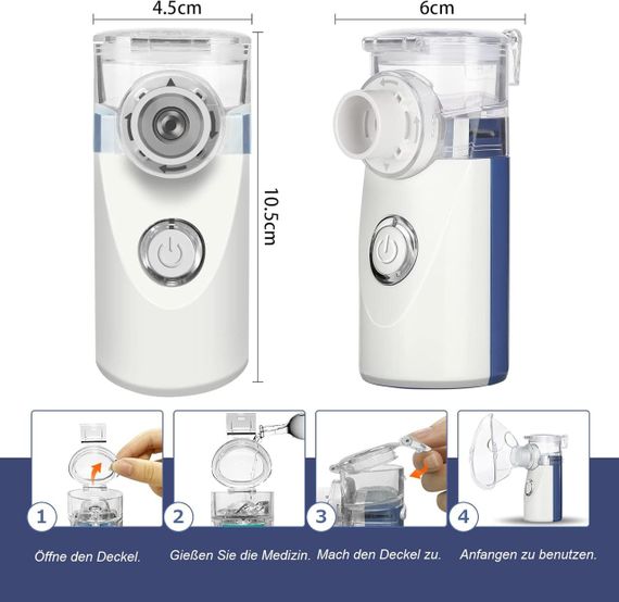 Небулайзер ультразвуковой портативный ингалятор для детей взрослых с маской/мундштуком для лечения заболеваний | Зображення 3