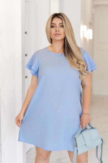 Женское короткое летнее платье софт с коротким рукавом крылышко GF7967 цвет голубой размер 50/52 | Зображення 2