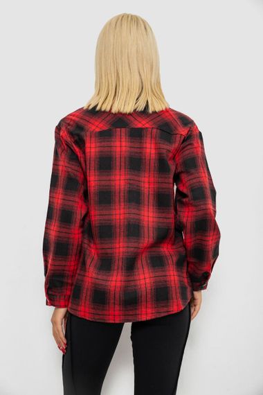Рубашка женская в клетку, цвет красный, 244R1070 | Зображення 3