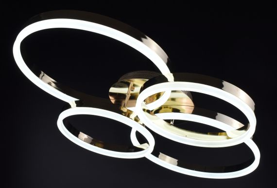 Люстра світлодіодна стельова LED світильник для квартири на стелю лед з пультом 27097 Золото 11х63х83 см. | Зображення 1