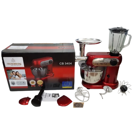 Многофункциональная домашняя кухонная машина комбайн Crownberg CB3404 кухонный миксер тестомес черный | Зображення 4