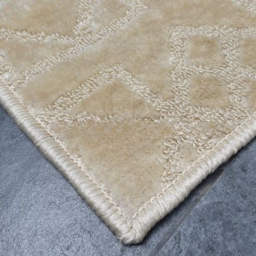 Набір килимків для ванної кімнати 2шт 50*80см+40*50см U-виріз Ромб Smile бежевий поліпропілен Дариана | Зображення 4