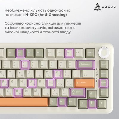 Клавиатура Ajazz AK820 MAX Flying Fish Switch RGB Wireless/Bluetooth/USB Beige (AK820MAX-FF-R) | Зображення 7