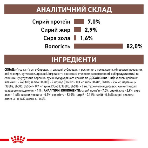 Вологий корм для котів Royal Canin GASTRO-INTESTINAL MODERATE CALORIE FELINE 0,085 кг 85 г | Зображення 2
