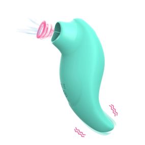 Вібратор із кліторальним стимулятором із язичком Every Night Toys Jen, зелений, 10 режимів вібрації Sex Aura