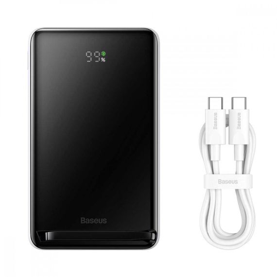 Зовнішній акумулятор Baseus Magnetic Bracket Wireless Fast Charge Power Bank 10000mAh 20W White (With cable | Зображення 7