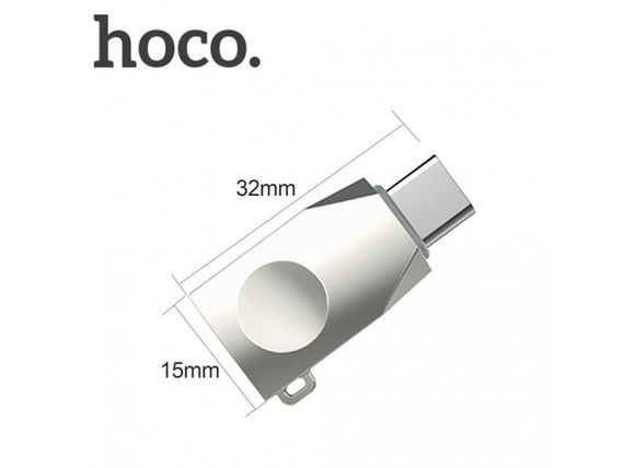 Адаптер Hoco UA9 OTG перехідник USB 3.0 Type - C to USB - Silver | Зображення 4
