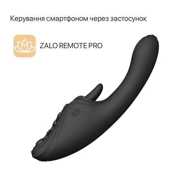 Смарт-вібратор Zalo Ares Obsidian Black, підігрів, 3 мотори, язичок для клітора, стимуляція точки G | Зображення 2