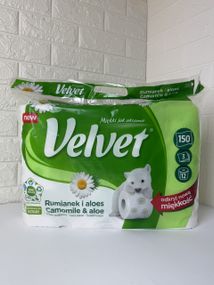 Velvet туалетний папір Camomile 12 рулонів 3 шари 150 відривів
