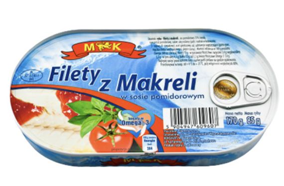 Філе макрелі (скумбрії) MK у томатному соусі, 170 г, Польща, з/б, з вітаміном Омега 3