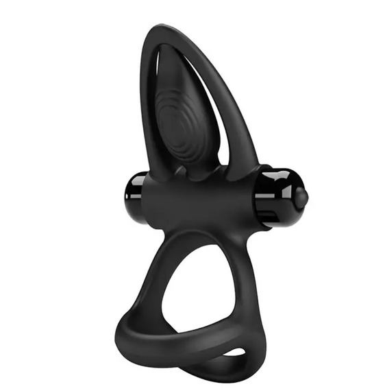 Ерекційне вібро кільце Pretty Love — Vibration Cock Ring, 10 vibration functions Black Sex Aura | Зображення 2
