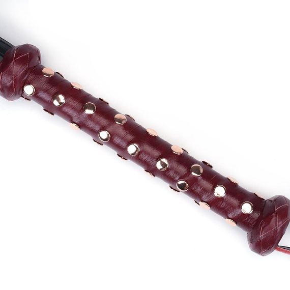 Флогер Liebe Seele Wine Red Studded Flogger, натуральна шкіра sexstyle | Зображення 2